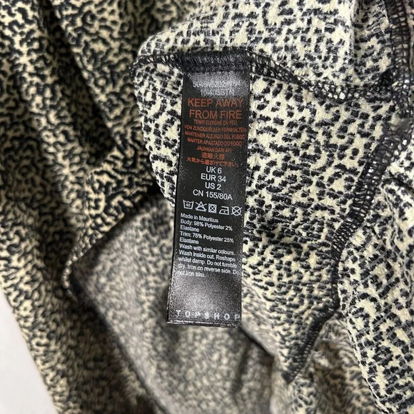 Topshop Mini Dress Women's 2 Leapord Print Sleeveless Stretchy Tie Spaghetti Str - Picture 6 of 9